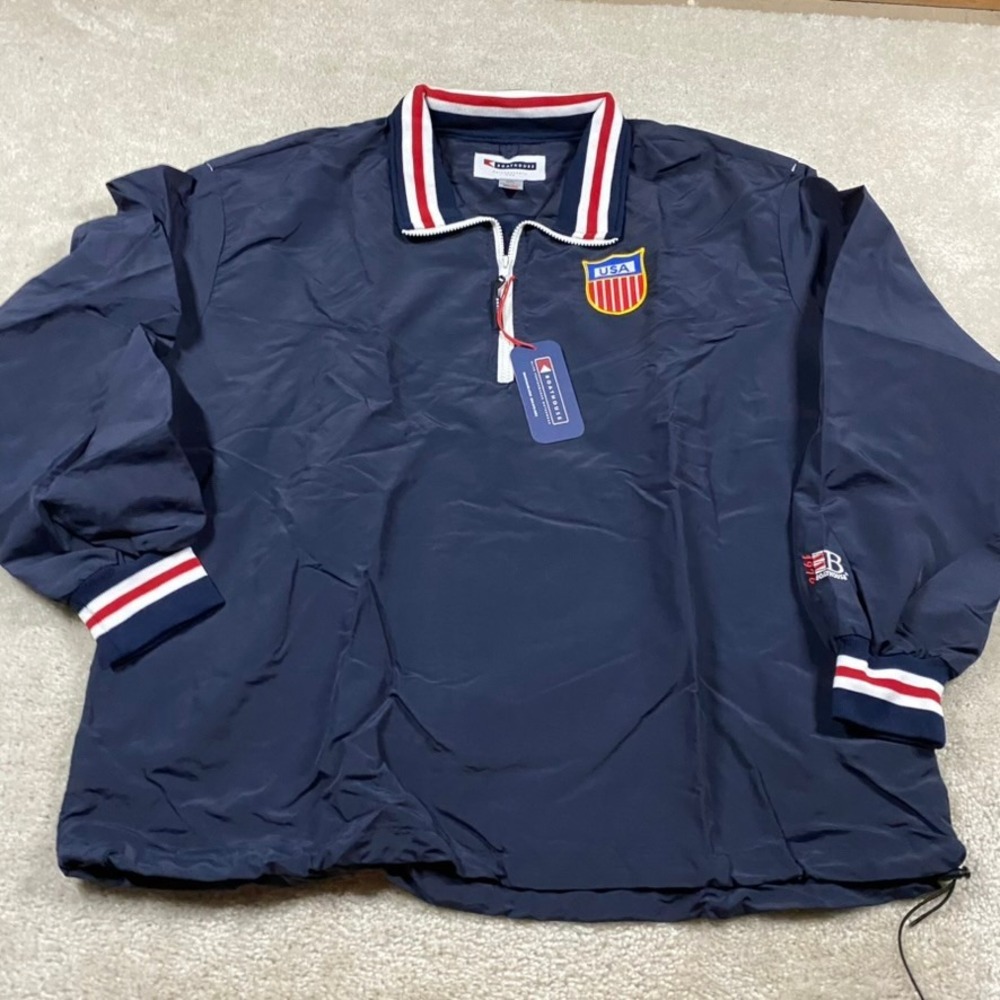 Boathouse USA Rowing Pullover Jacket Mens 2XL Navy Ivy Prep Heritage Made USA